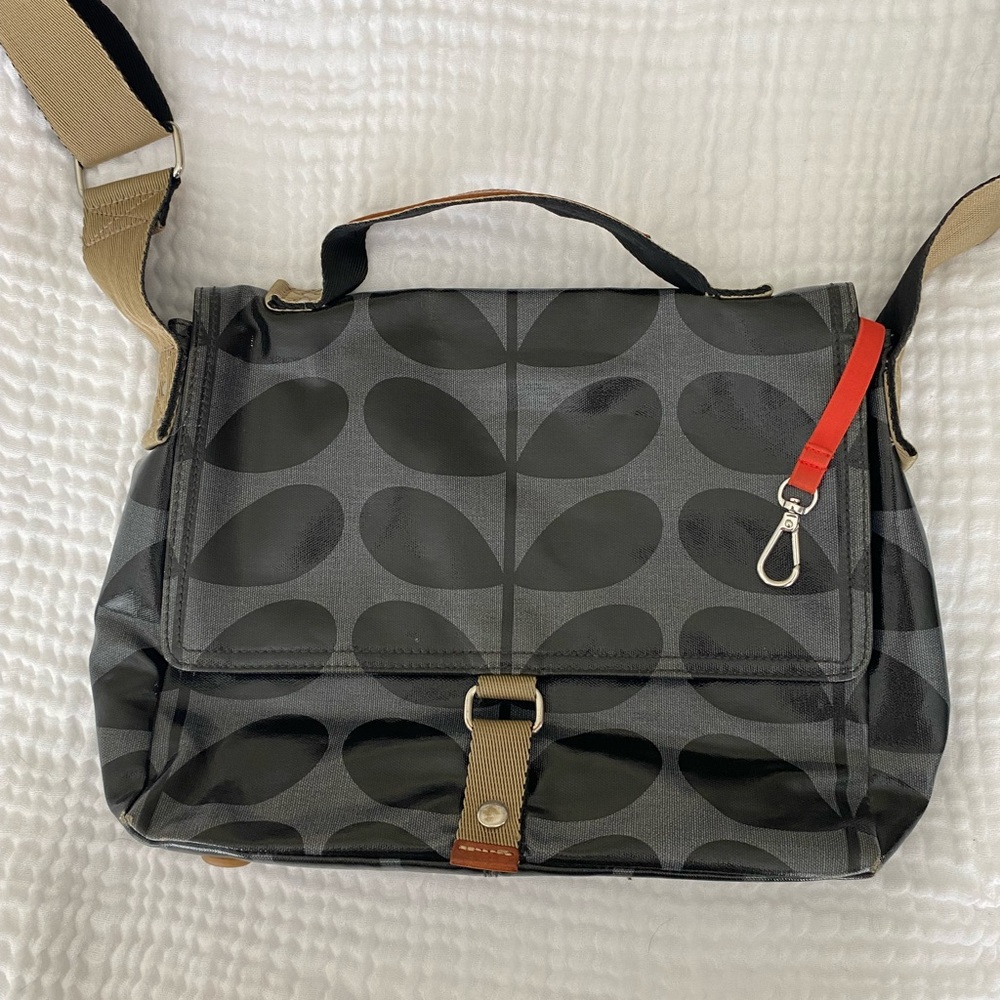 Orla Kiely Black and Gray Patterned Bag
